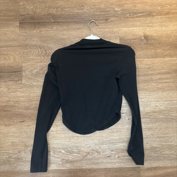 Adidas Black Cropped Long Sleeve XS | Athletic Workout Top - Picture 2 of 2